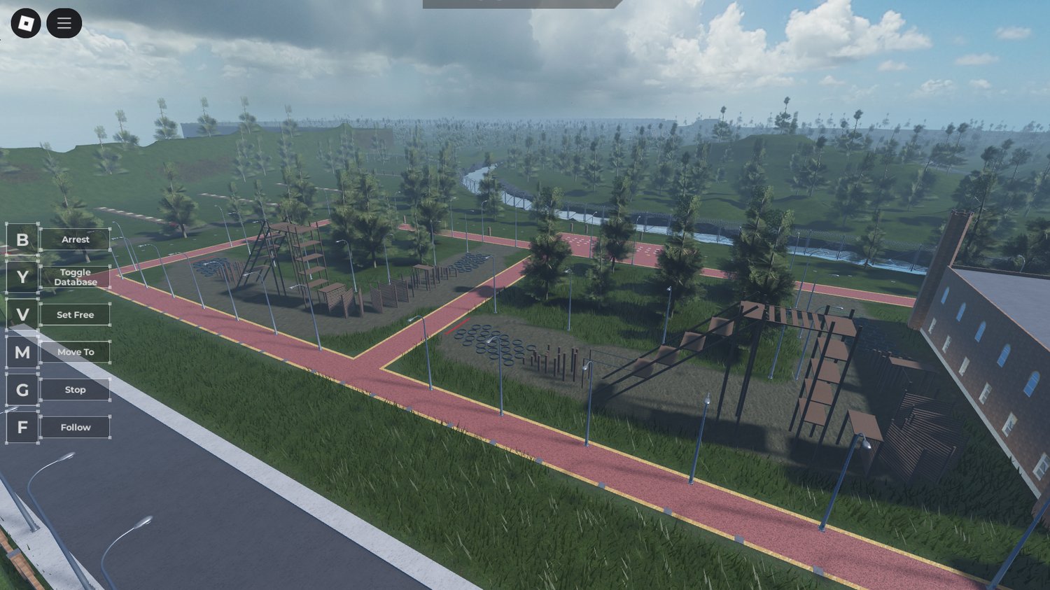 Exterior view of detailed academy buildings