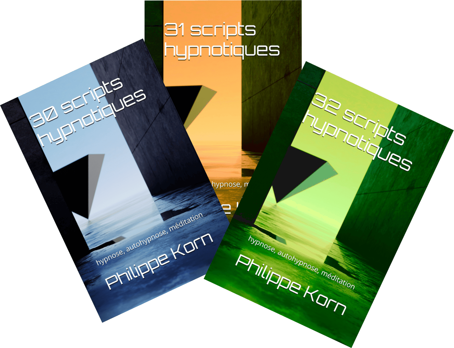 3 volumes de scripts pour l'hypnose, l'autohypnose et les méditations guidée, par Philippe Korns