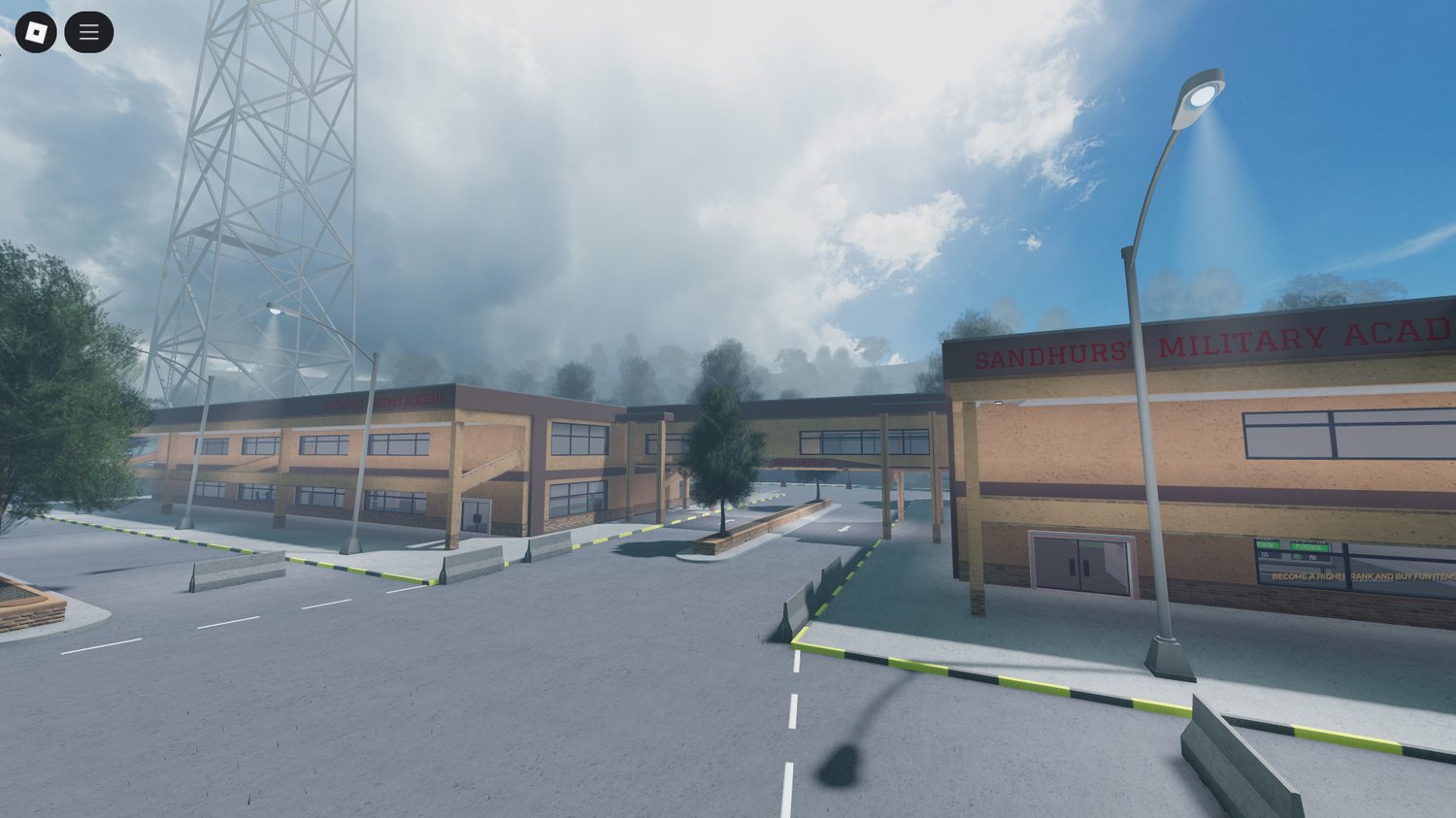 Classroom and office interiors in Roblox military map