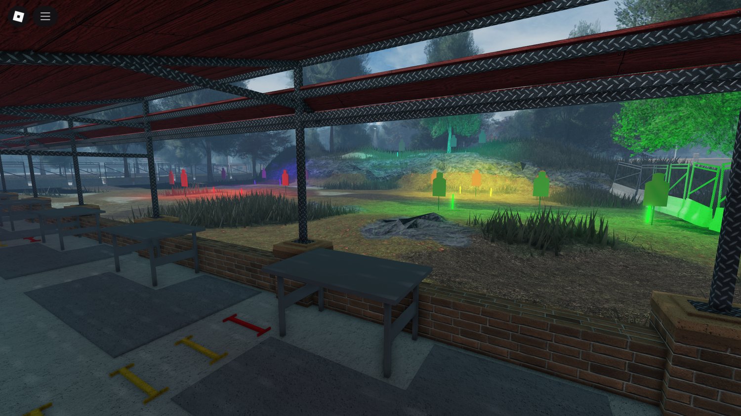 Ambient military environment with interactive areas