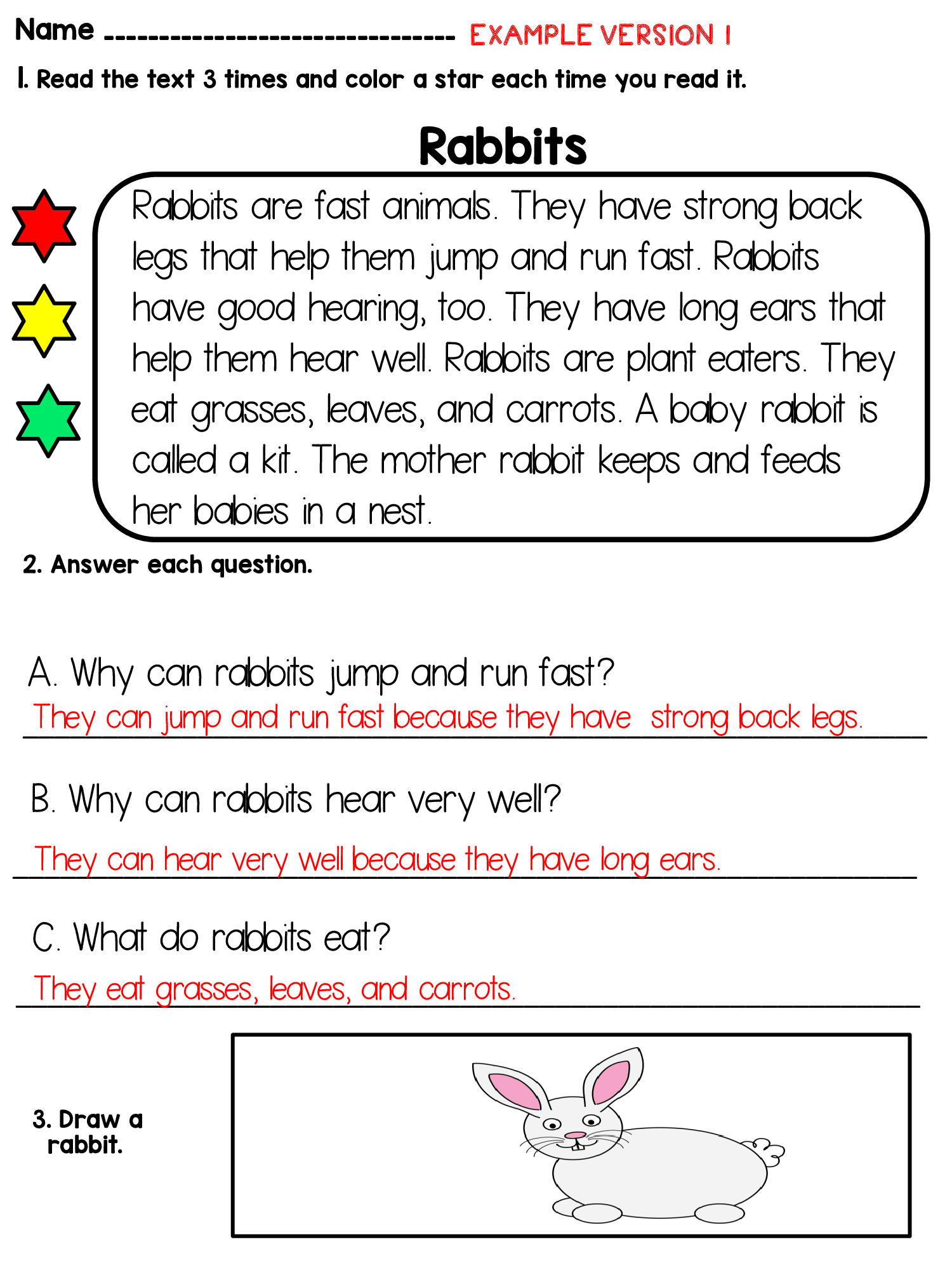 Nonfiction Reading Comprehension Passages with Questions for 1st & 2nd Grade