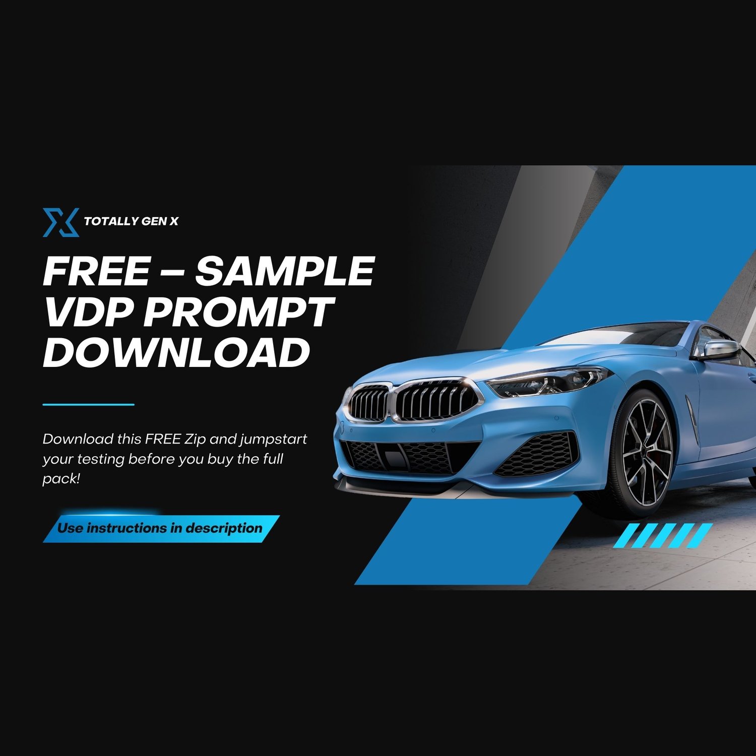 Free Sample VDP AI Prompt Download — AI-powered vehicle description prompt kit for car dealers by Gen X Ops