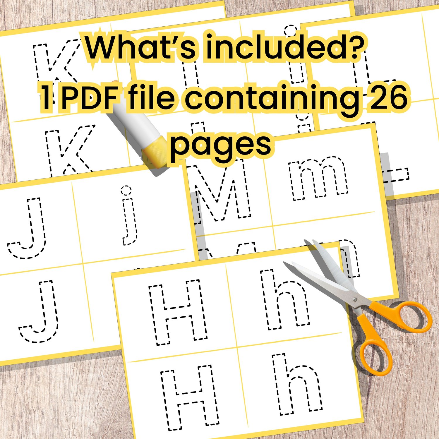 Printable scissor skills alphabet pack preview showing multiple letters worksheets