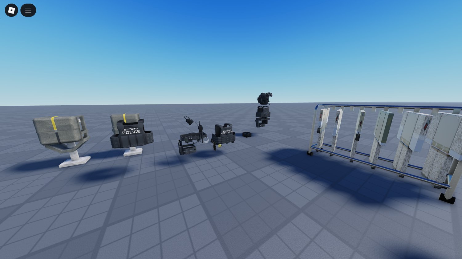 Roblox characters wearing military belts and beards