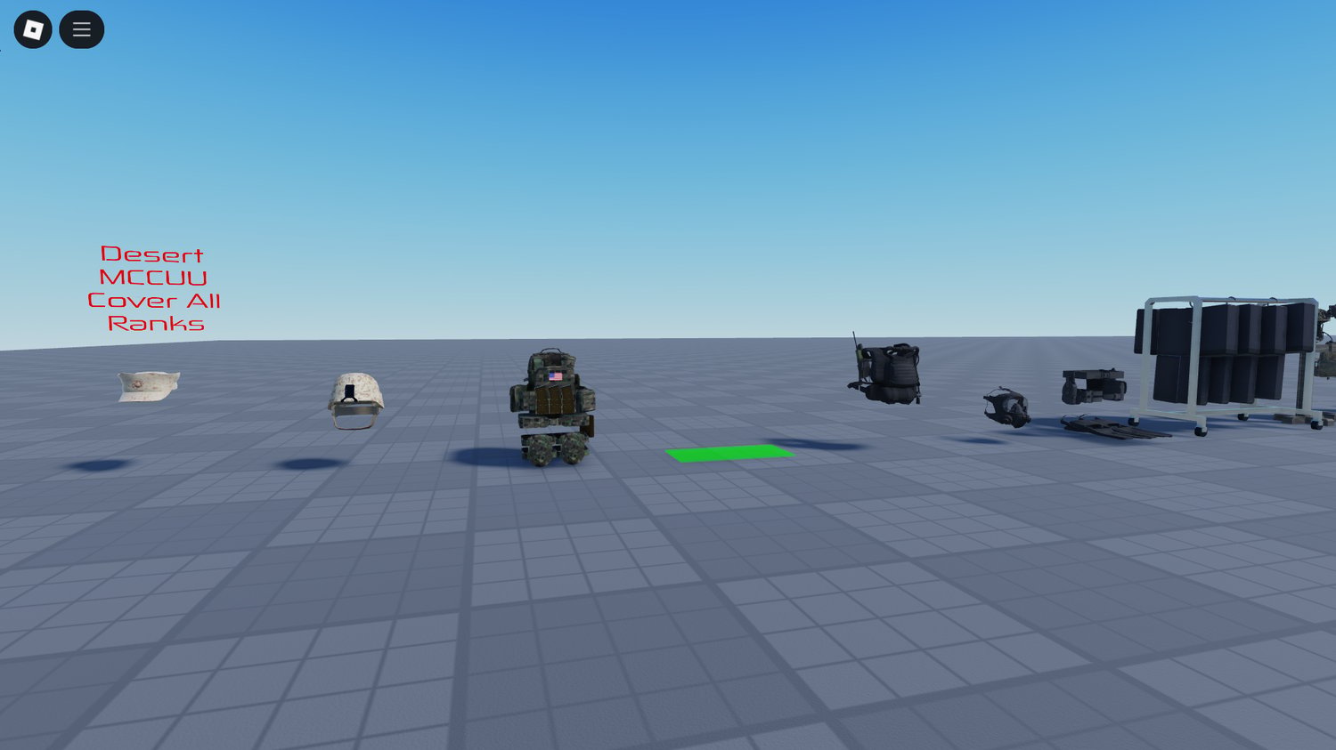 Variety of functional army uniforms in Roblox