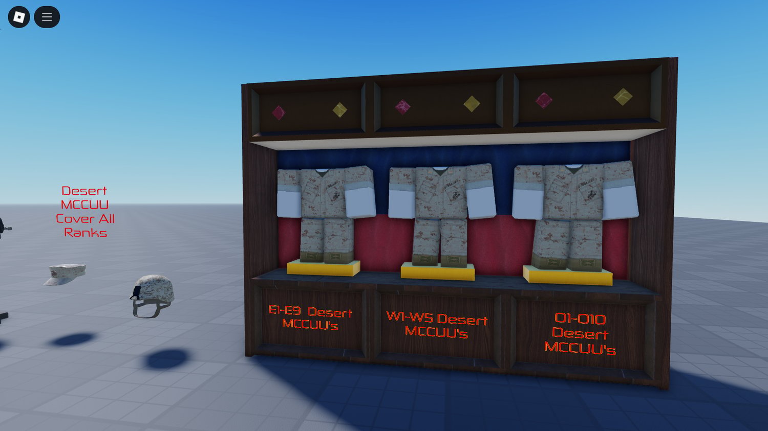 Roblox players in combat gear from Military Uniforms Pack