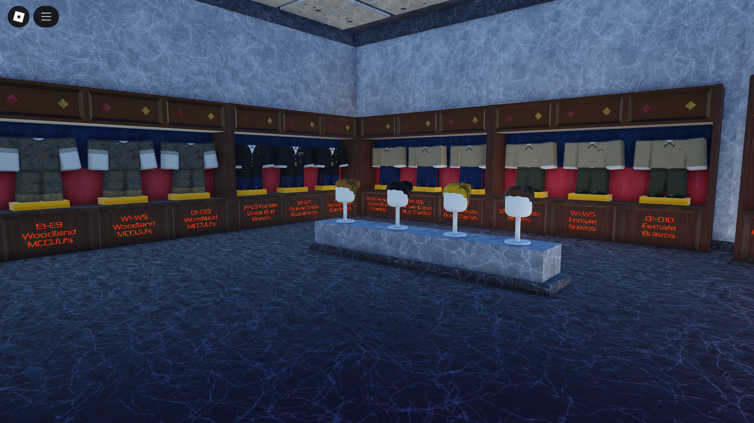 Group training in Roblox using Armed Forces Exchange uniforms