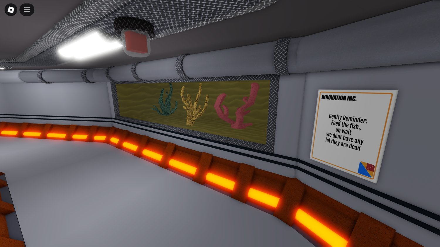 Corridor and interior design of Roblox thermal facility