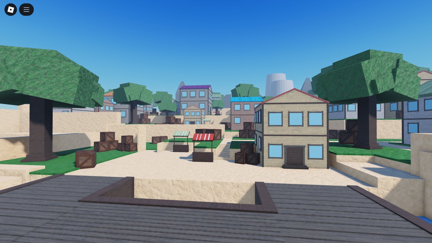 Roblox Mid Poly Map village overview