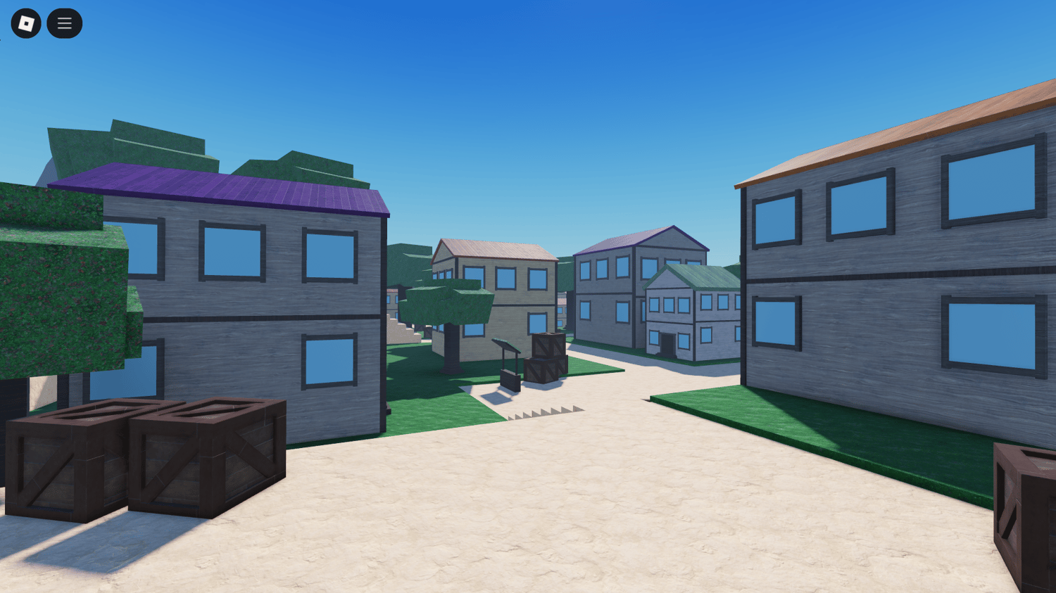 Village square view in Mid Poly Map