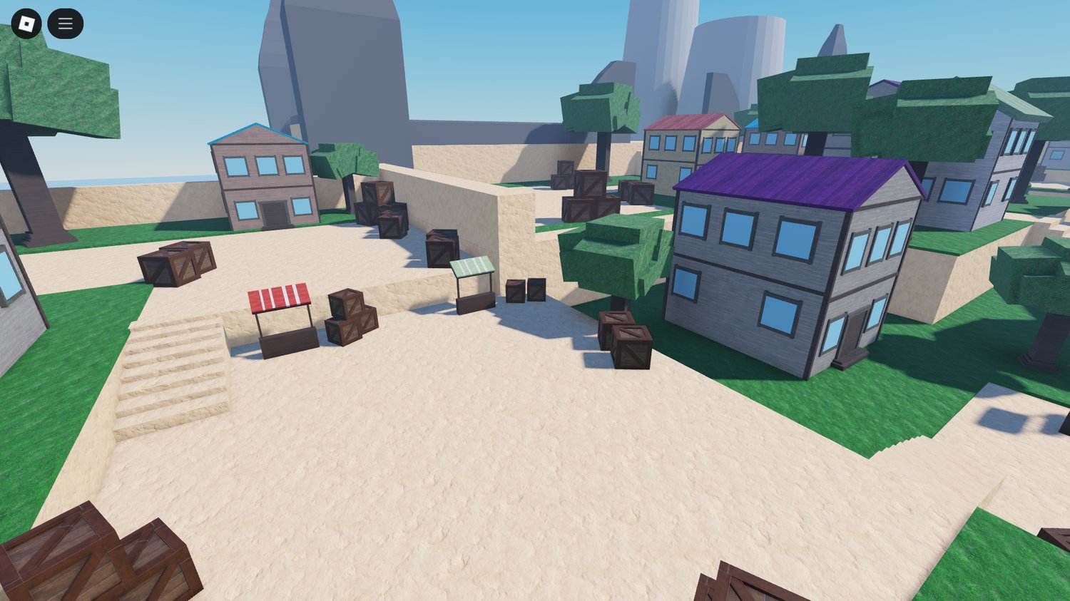 Roblox players exploring environmental details