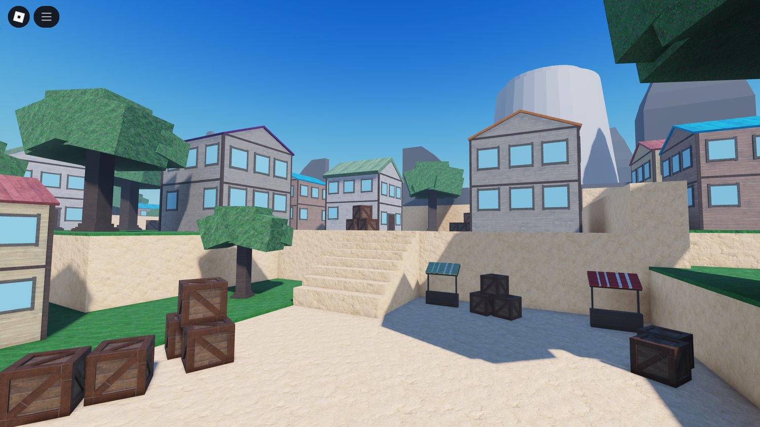 Rooftops and streetscape of Mid Poly Map