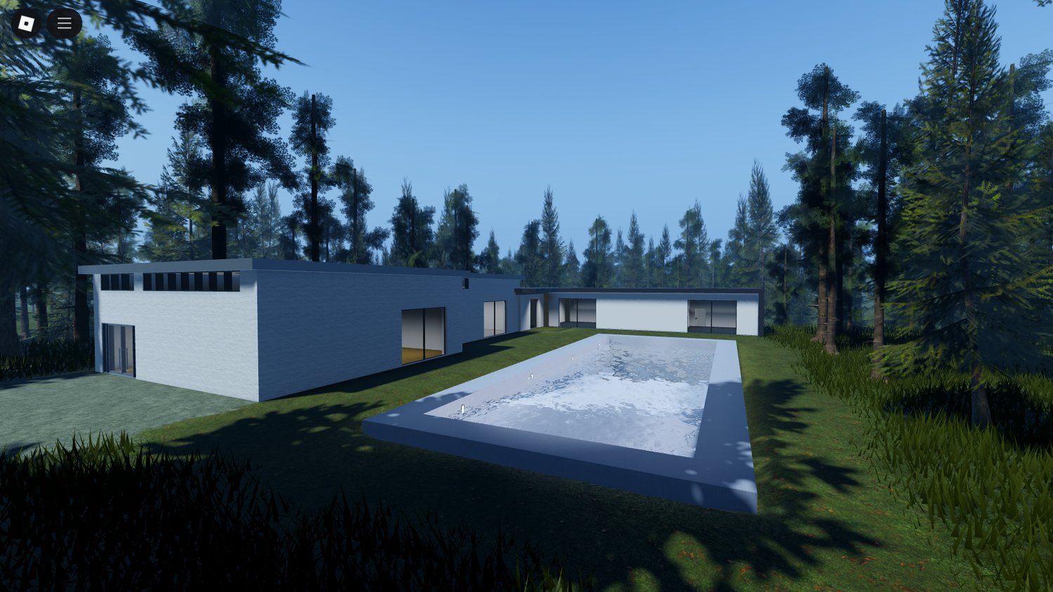 Luxury house nestled in forest environment