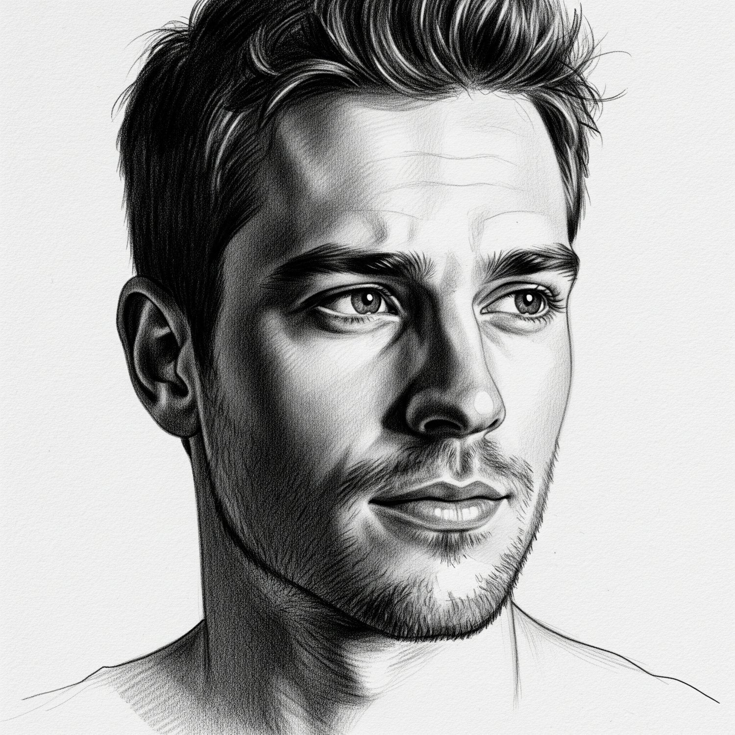Realistic Male Portrait Sketch(Realistic)