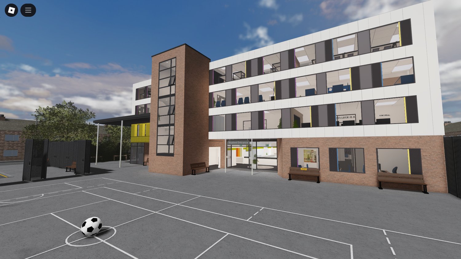 Three-floor layout of Roblox Modern School