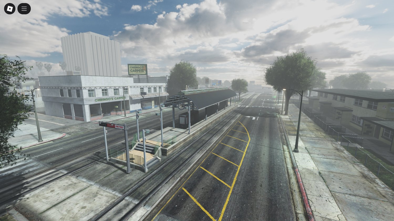 High-speed racing action through Roblox city streets