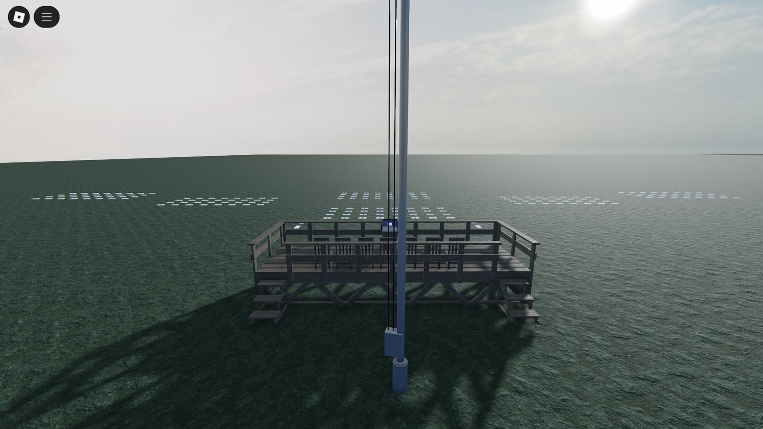 Stage setup with military podium
