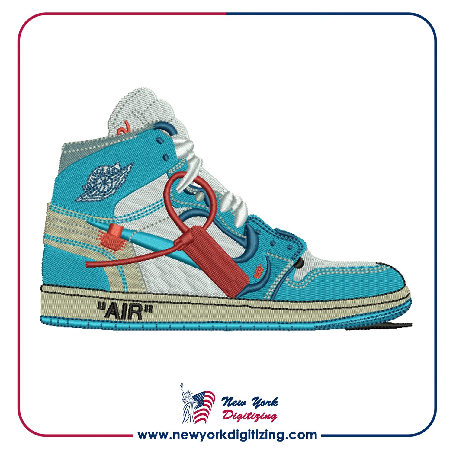 Nike Air Jordan Shoe Embroidery Design by New York Digitizing Nike Fan Art Nike Air Jordan Shoe