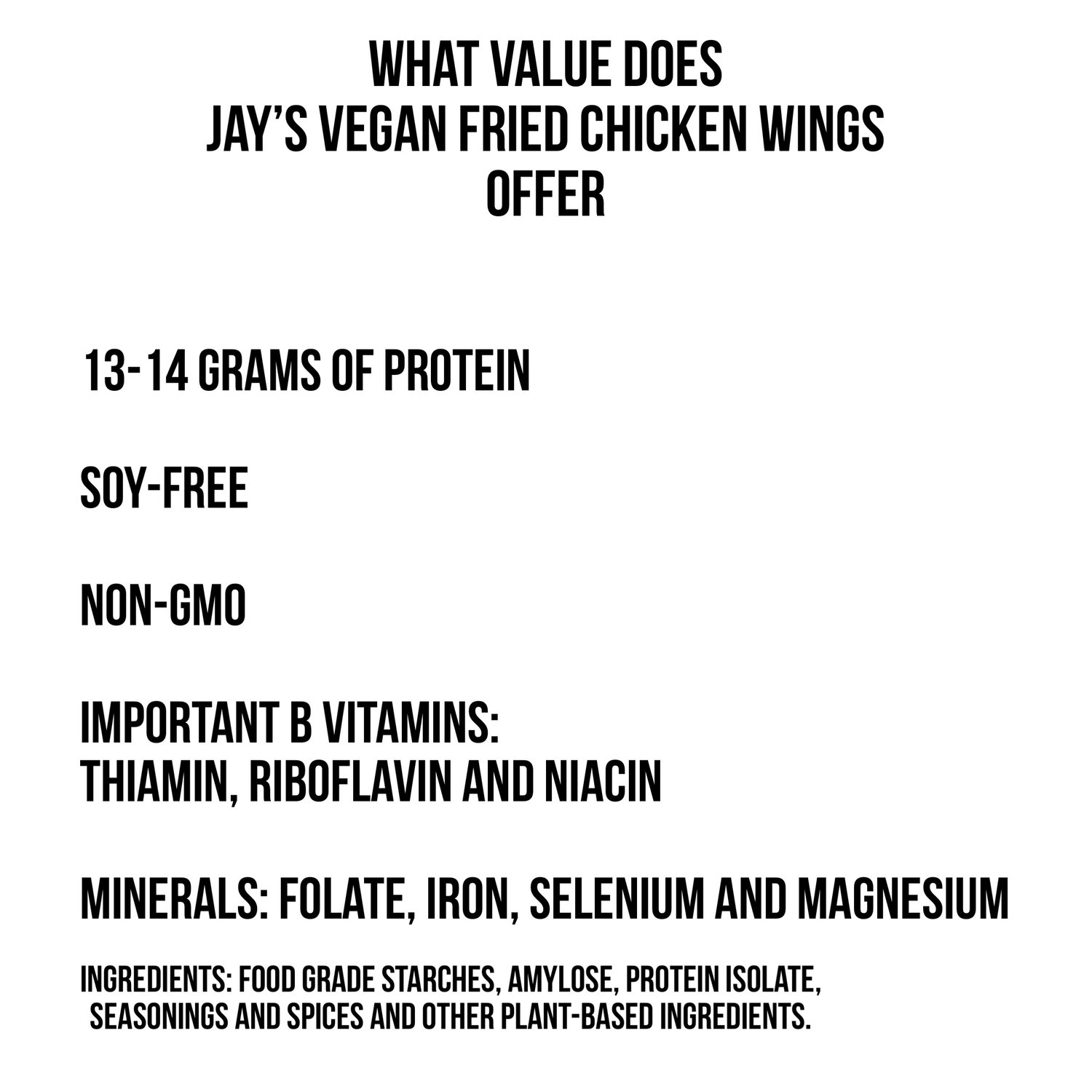 Jay’s Vegan Fried Chicken Wings, White Meat Alternative, Soy-Free