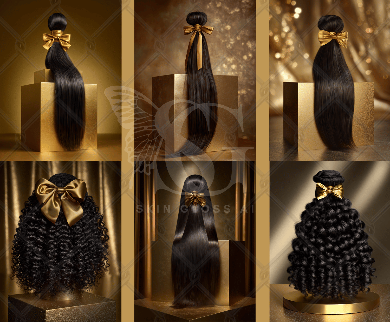 Luxury Dark Hair Weave Stock Photo Bundle | 45 Premium Beauty & Hair ...