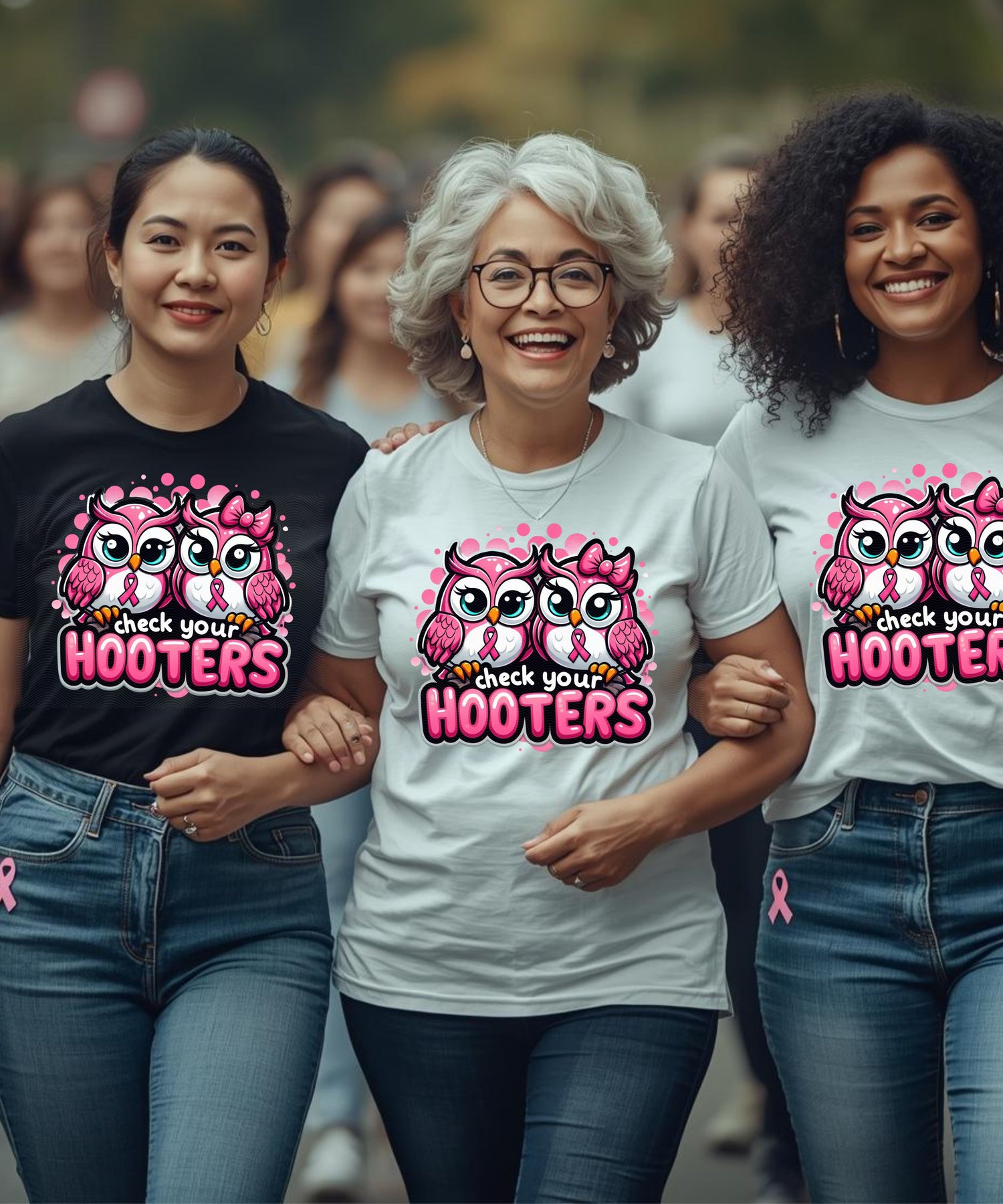 breast cancer awareness, check your hooters, owl breast cancer design, pink ribbon, funny awareness shirt, October pink month, cute awareness design