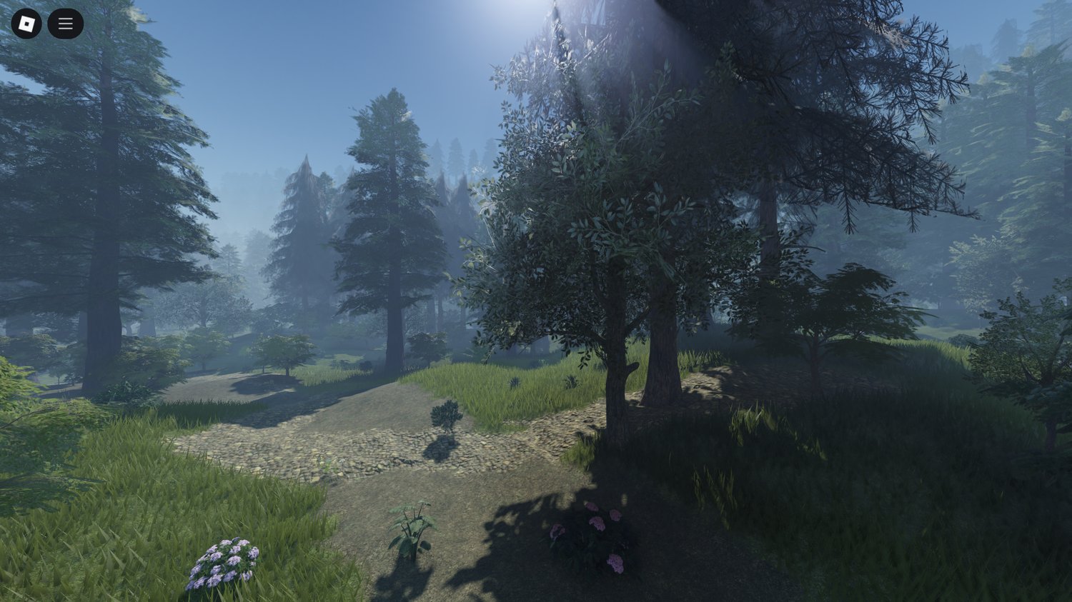 Dense forests with pine trees, redwoods, and swamp plants