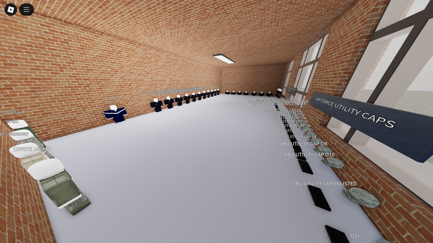 interactive uniform racks with all working outfits