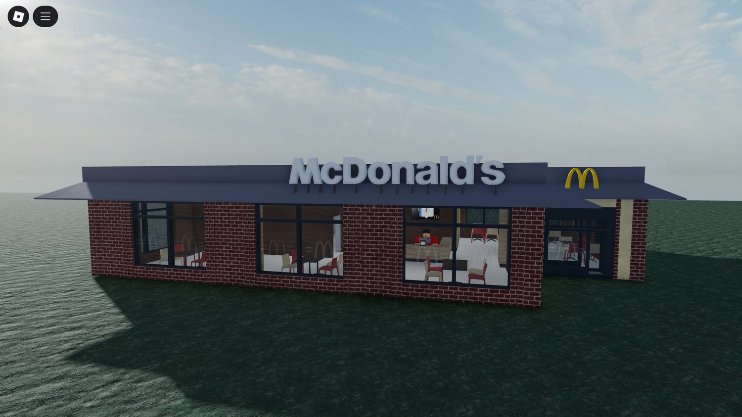 Exterior view of McDonald’s Roblox restaurant