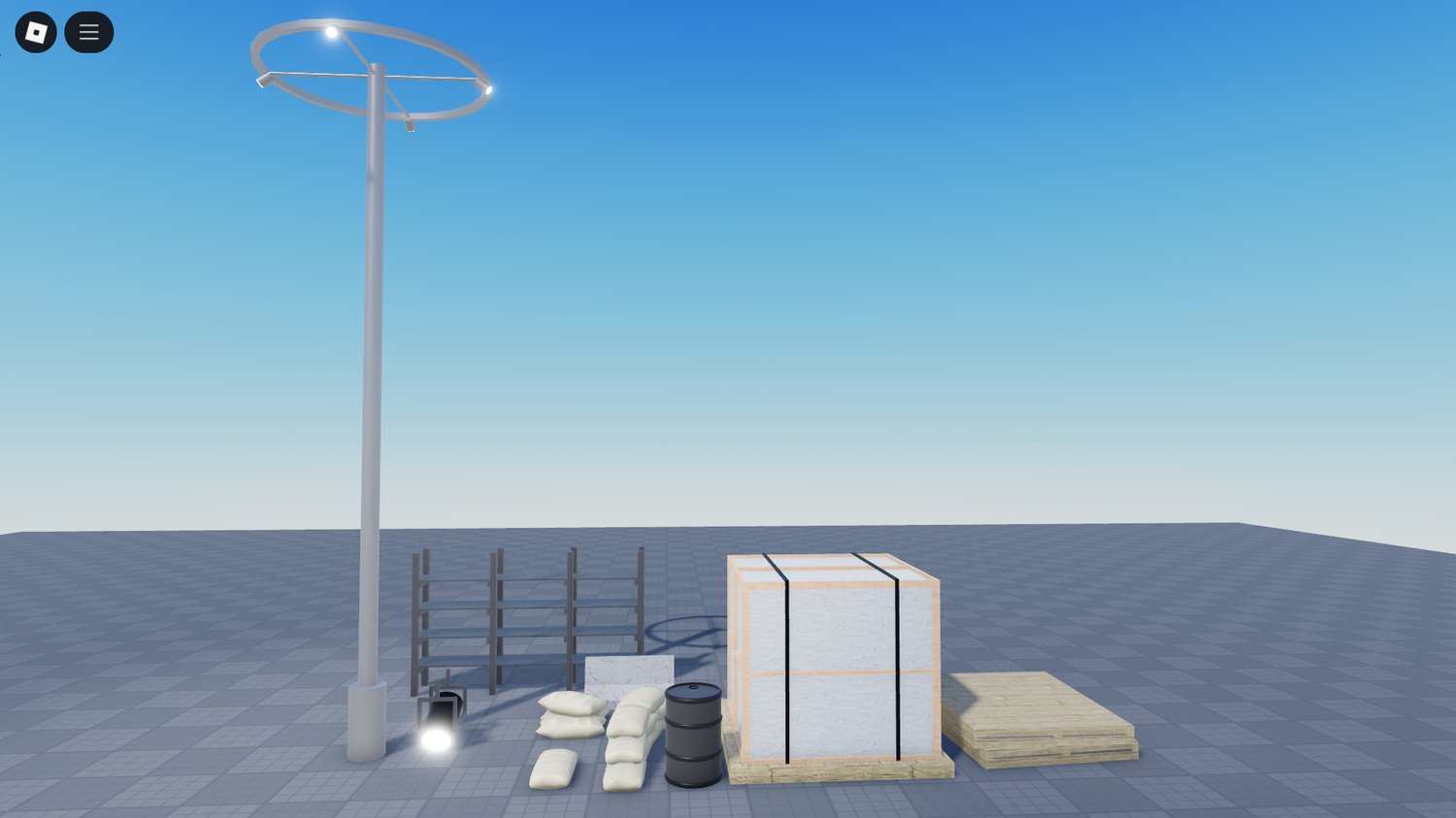Roblox prop pack with shelves and barrels
