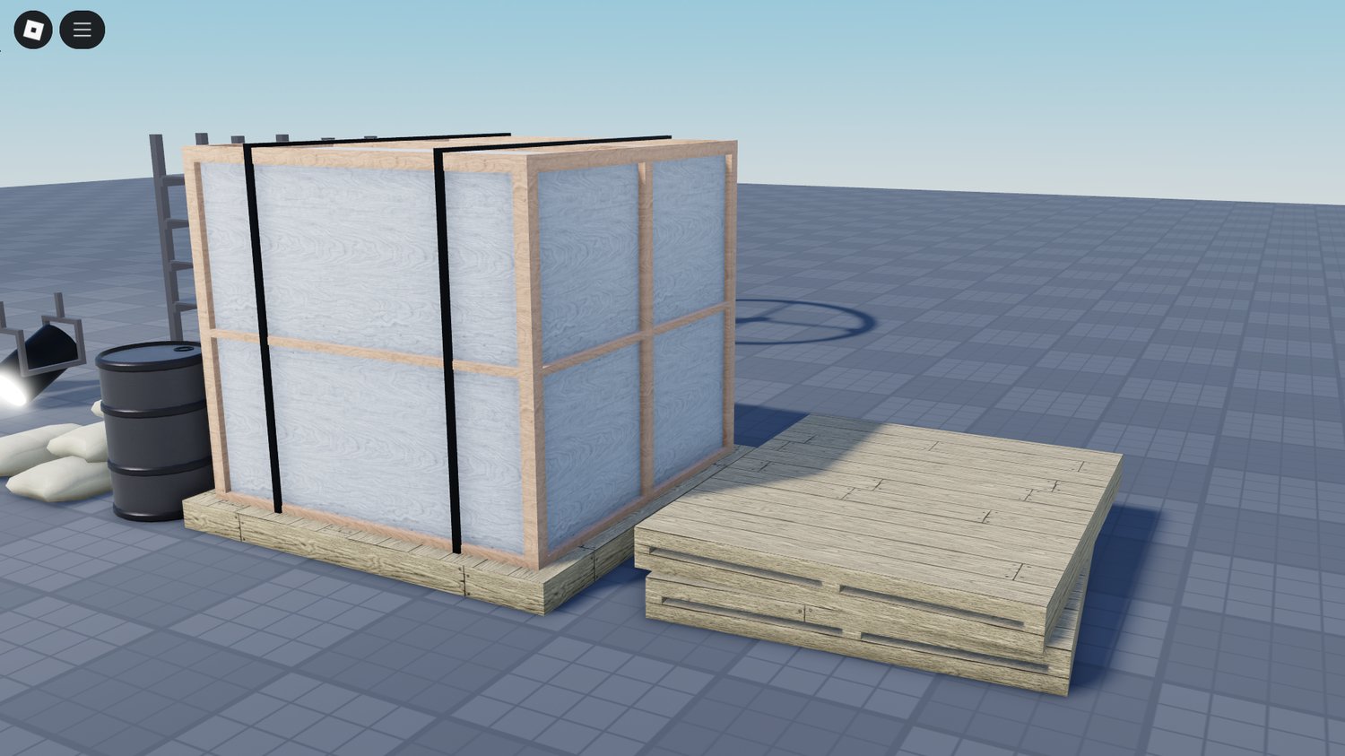 Detailed shelf and storage props in Roblox