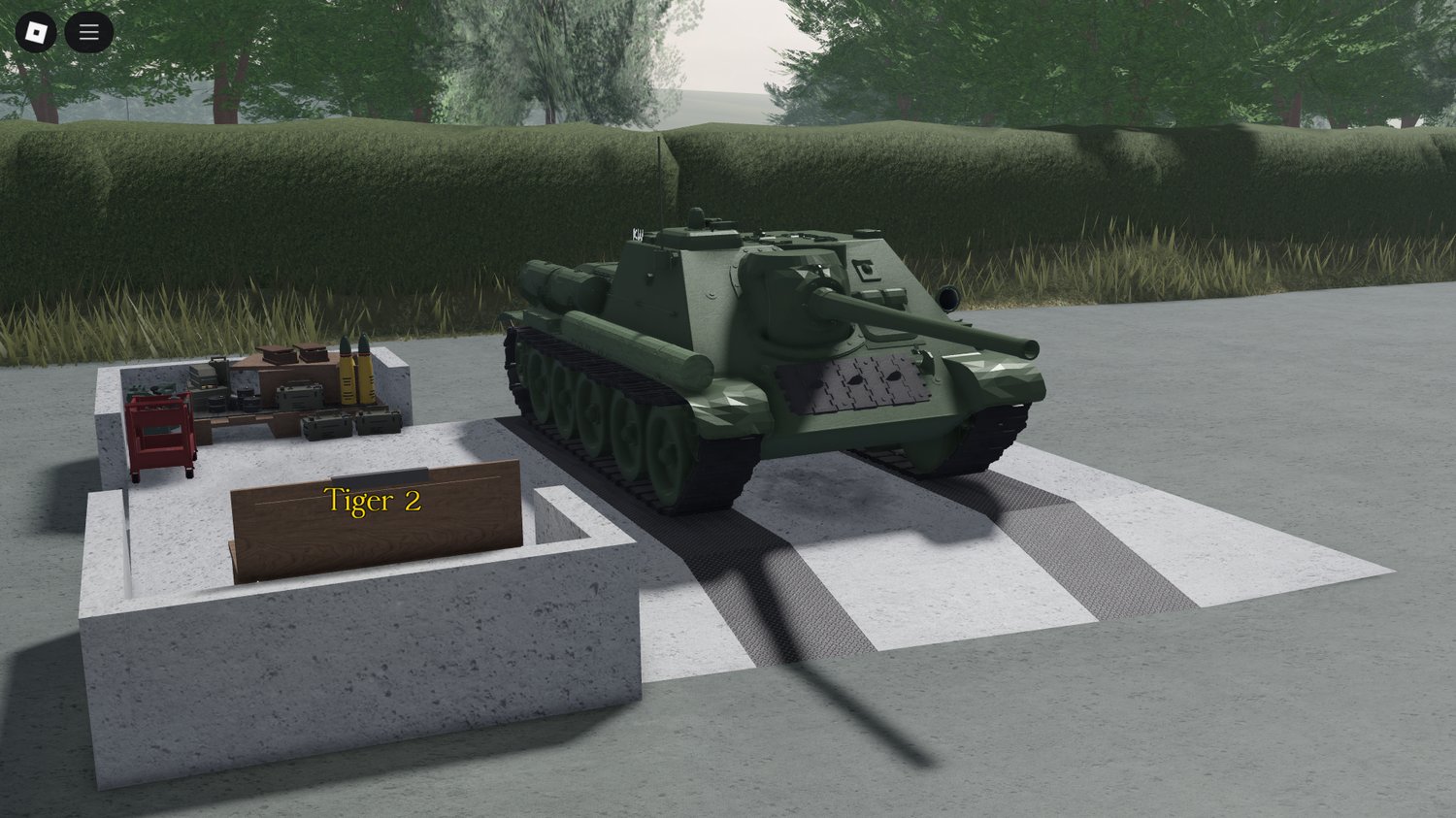 Roblox Tiger II tank with realistic detailing