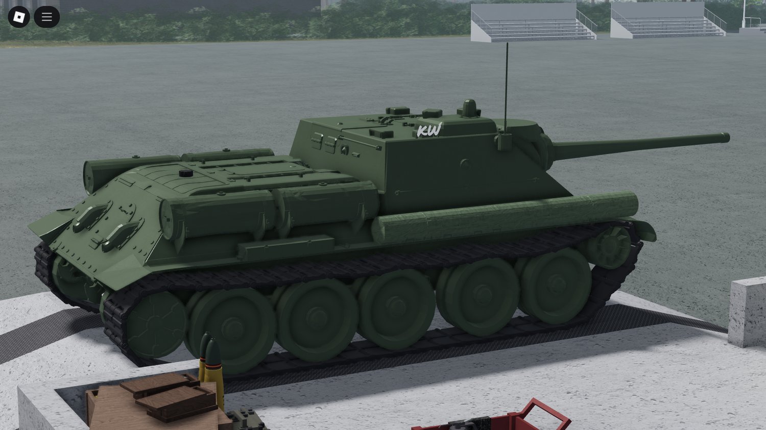 Animated hatches on Tiger II Roblox tank