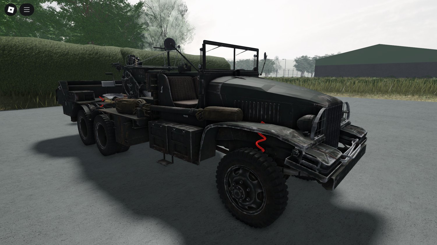 Anti-aircraft truck design in Roblox war map