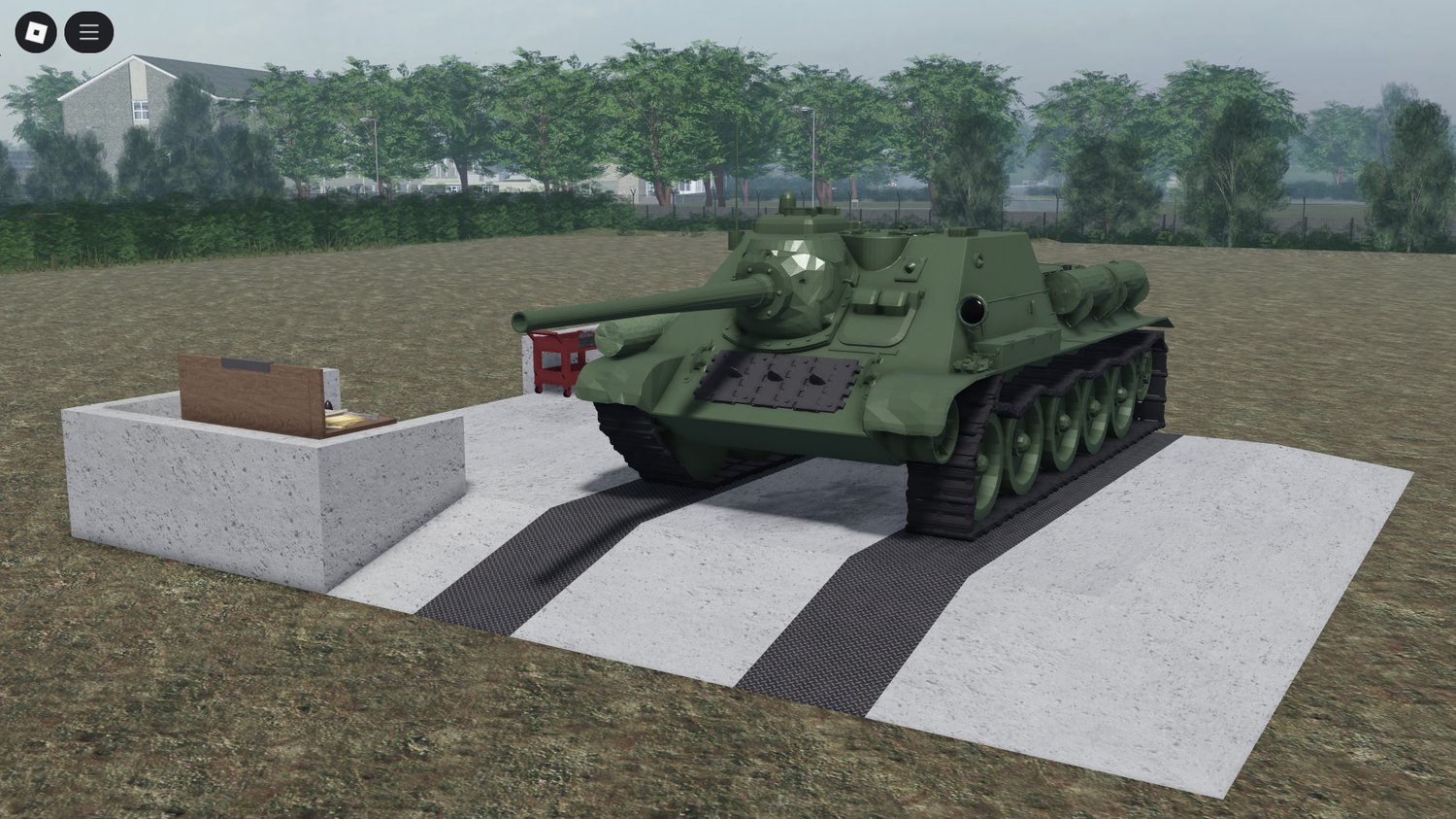Roblox SU-85 tank destroyer front view