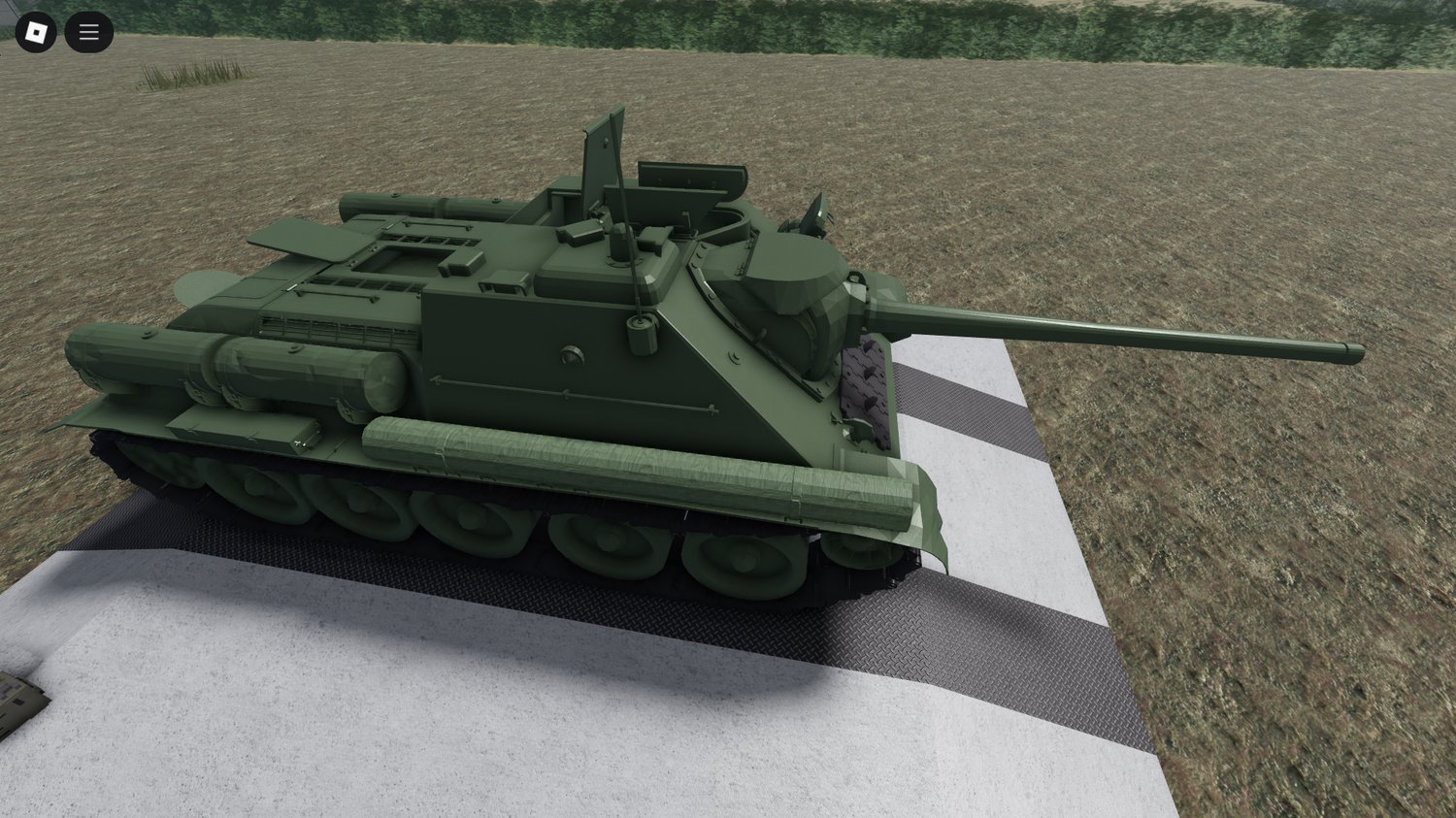 Roblox players with SU-85 tank destroyer