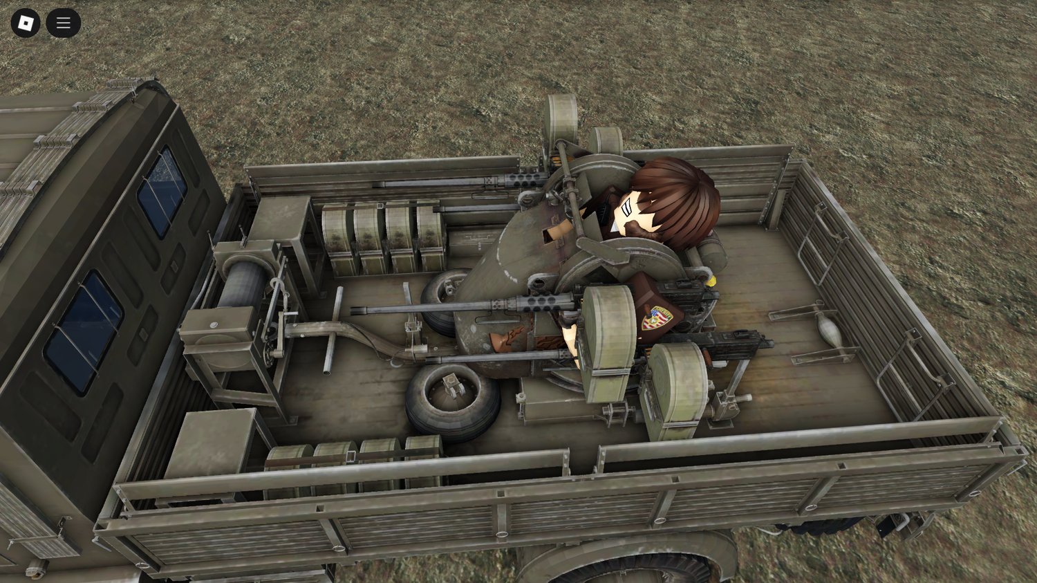CM 52 cannon-equipped military vehicle in Roblox