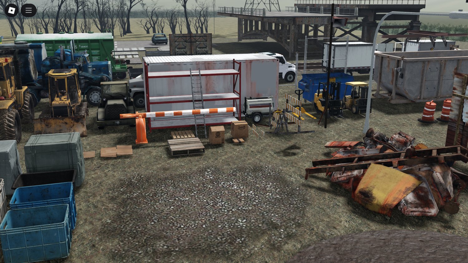 Wide view of a realistic construction site setup