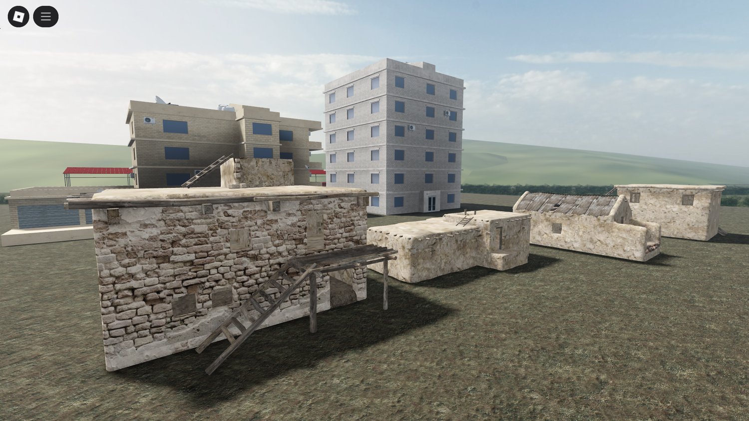 Interior of ruined house with realistic textures