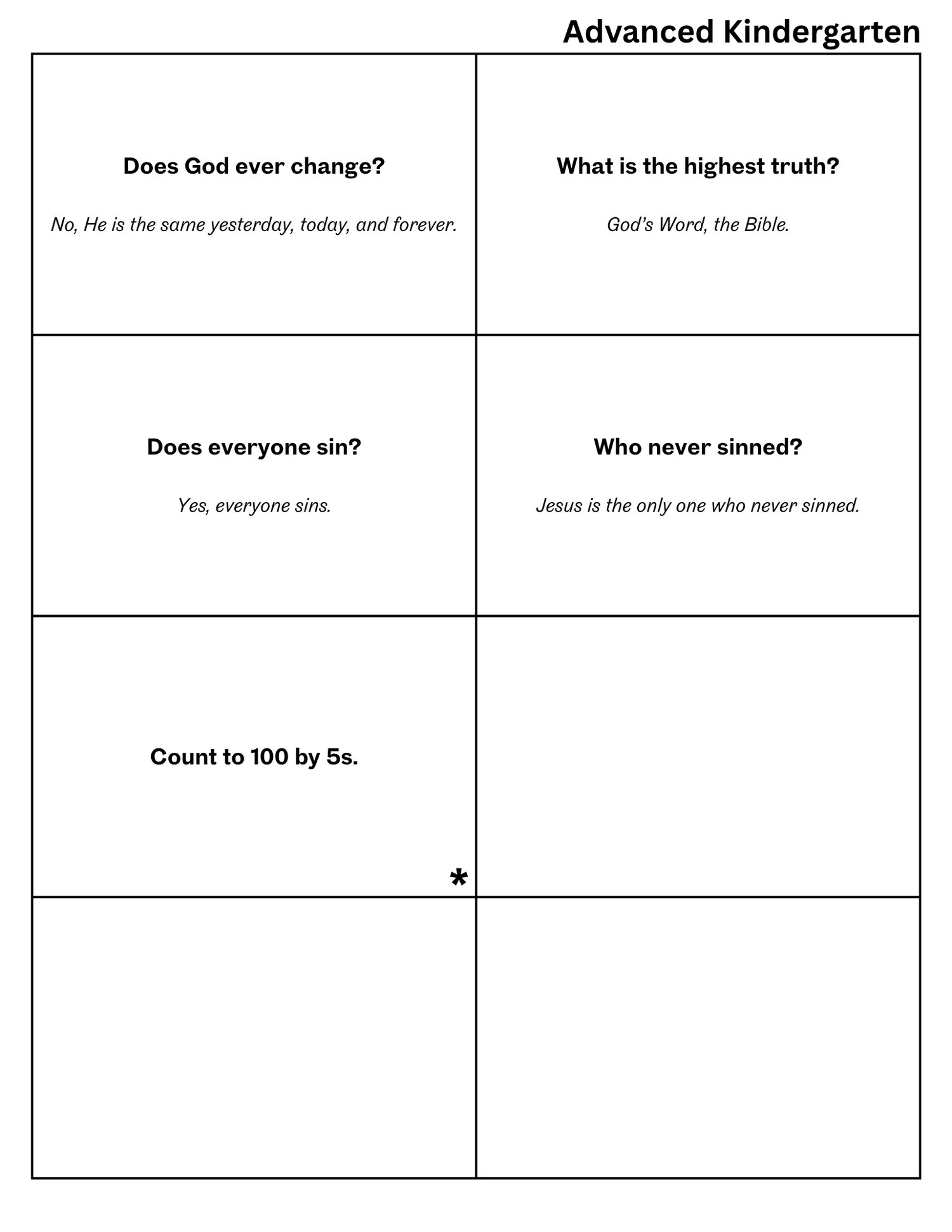 Kindergarten Recitation Cards (DIGITAL DOWNLOAD)