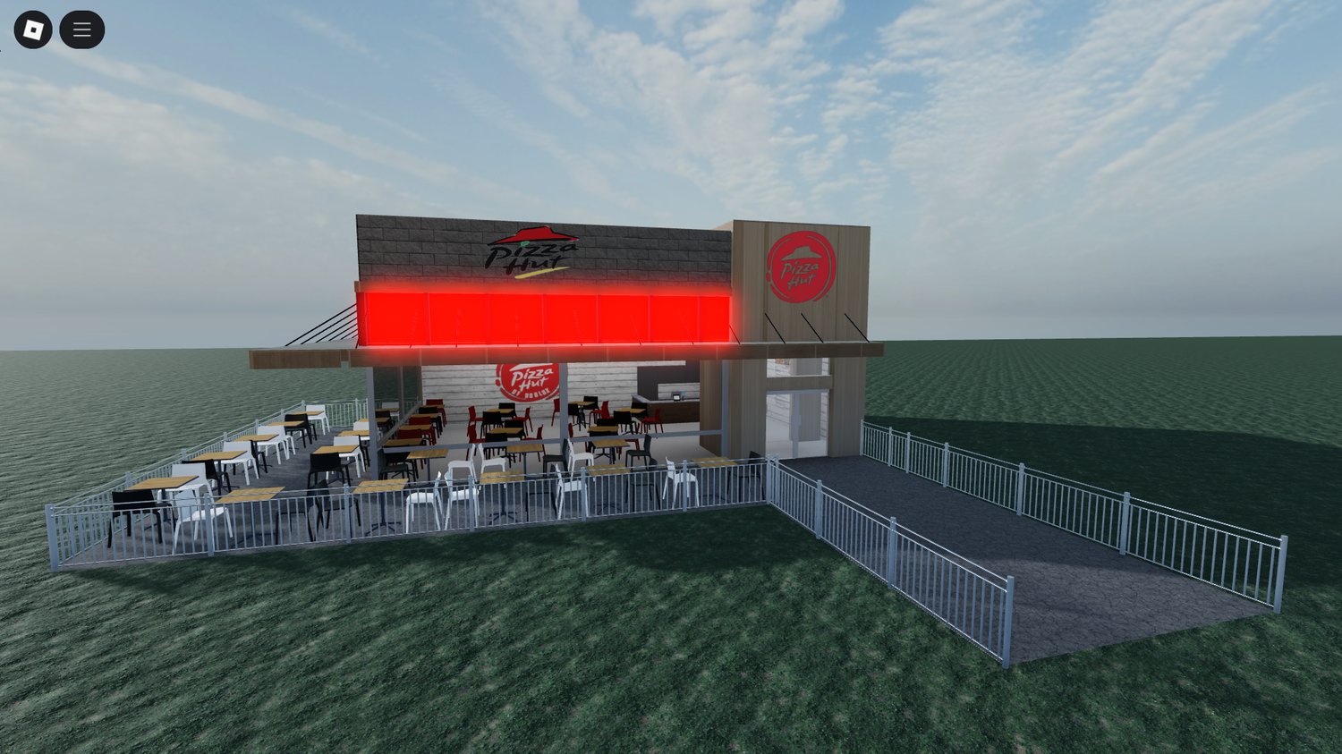 Exterior view of Roblox Pizza Hut building