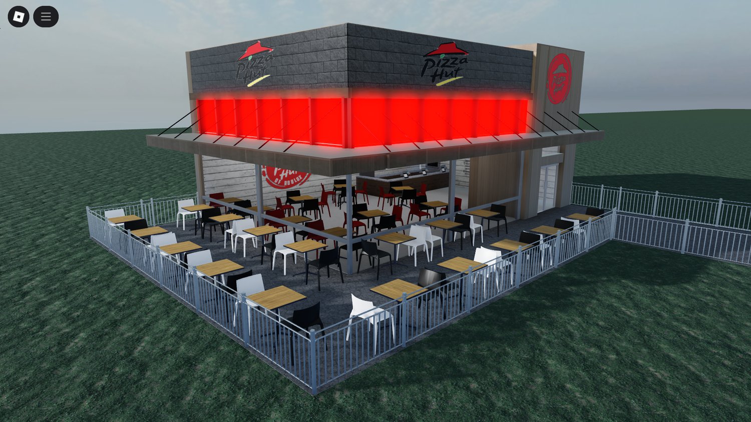 Interior with seating areas and dining counters