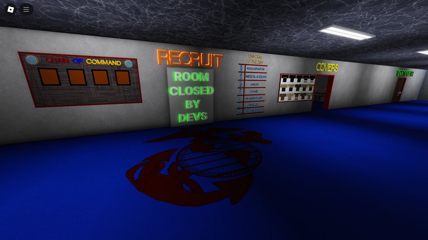 Roblox players using working military uniforms inside MCX