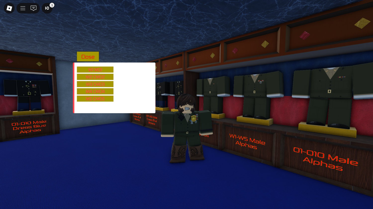 Military uniforms available for different corps