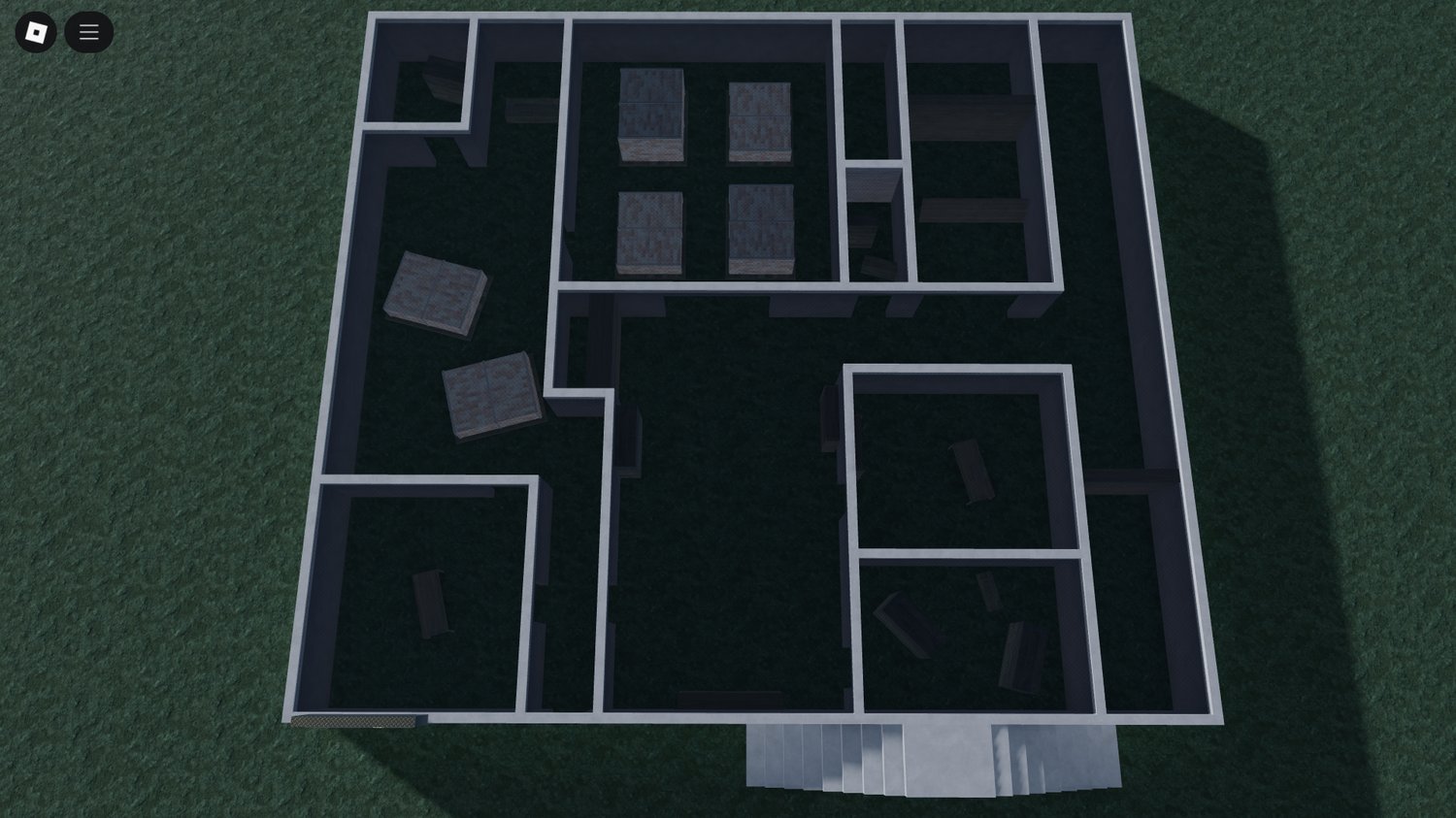 Interior showing scripted door with detonator