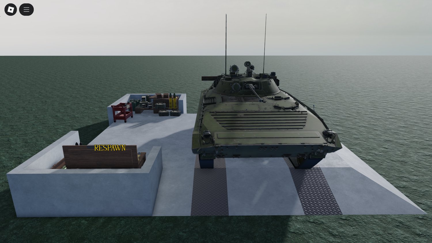 Exterior view of the ZIP 76 tank in Roblox