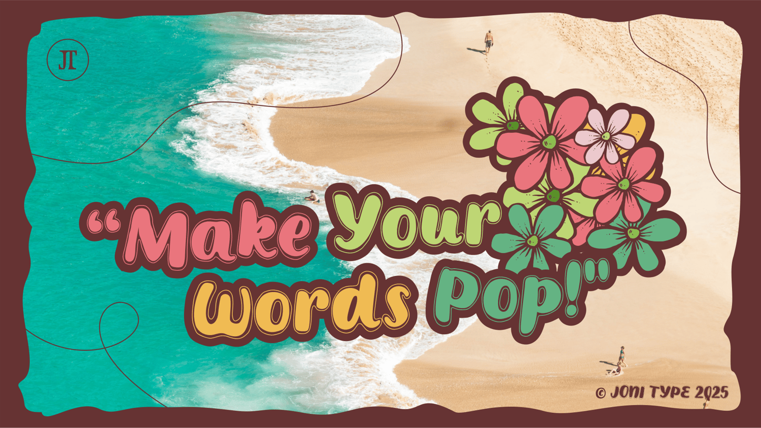 Playful outline script display font