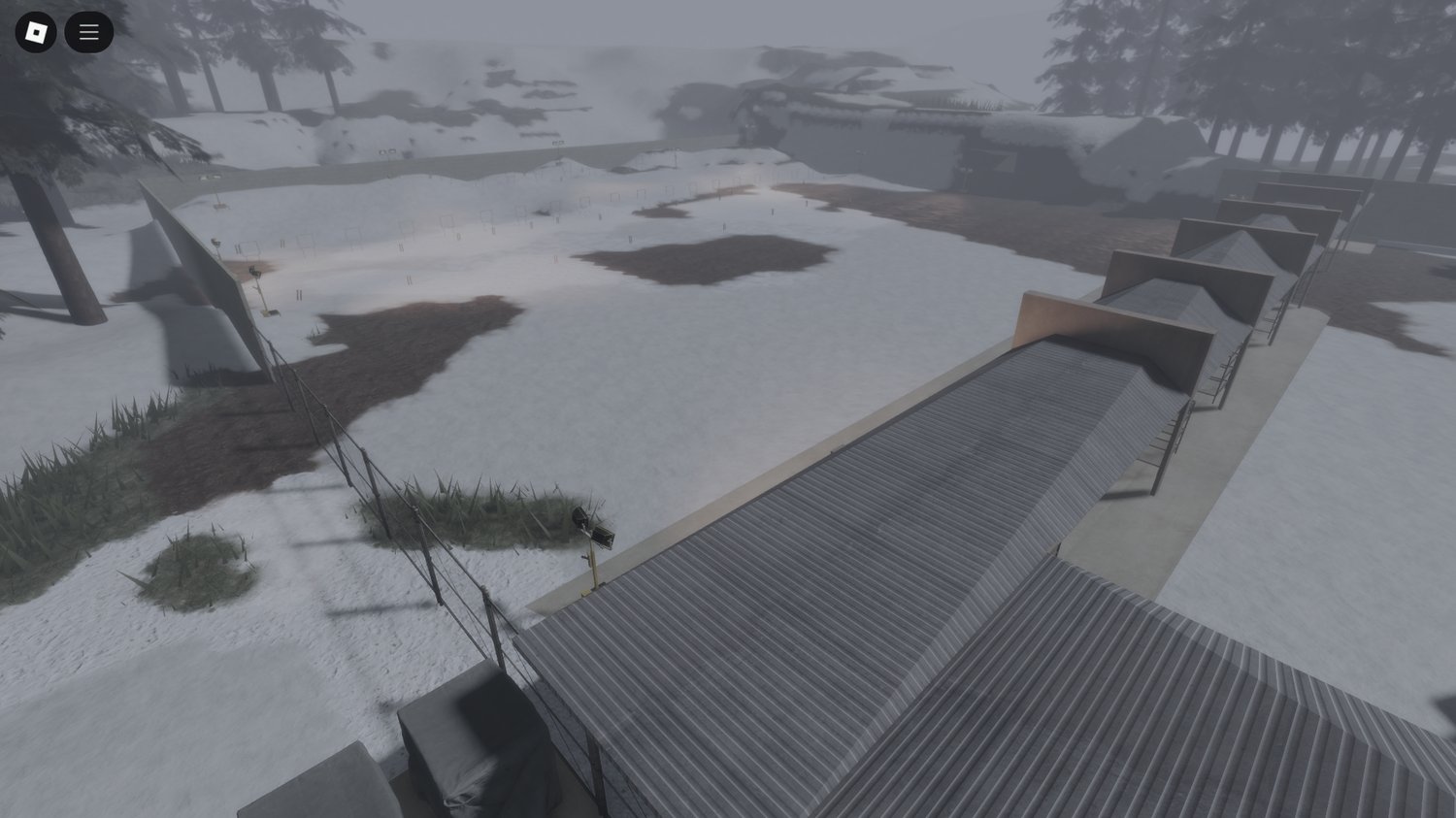 Shooting range with targets in Roblox Arctic map
