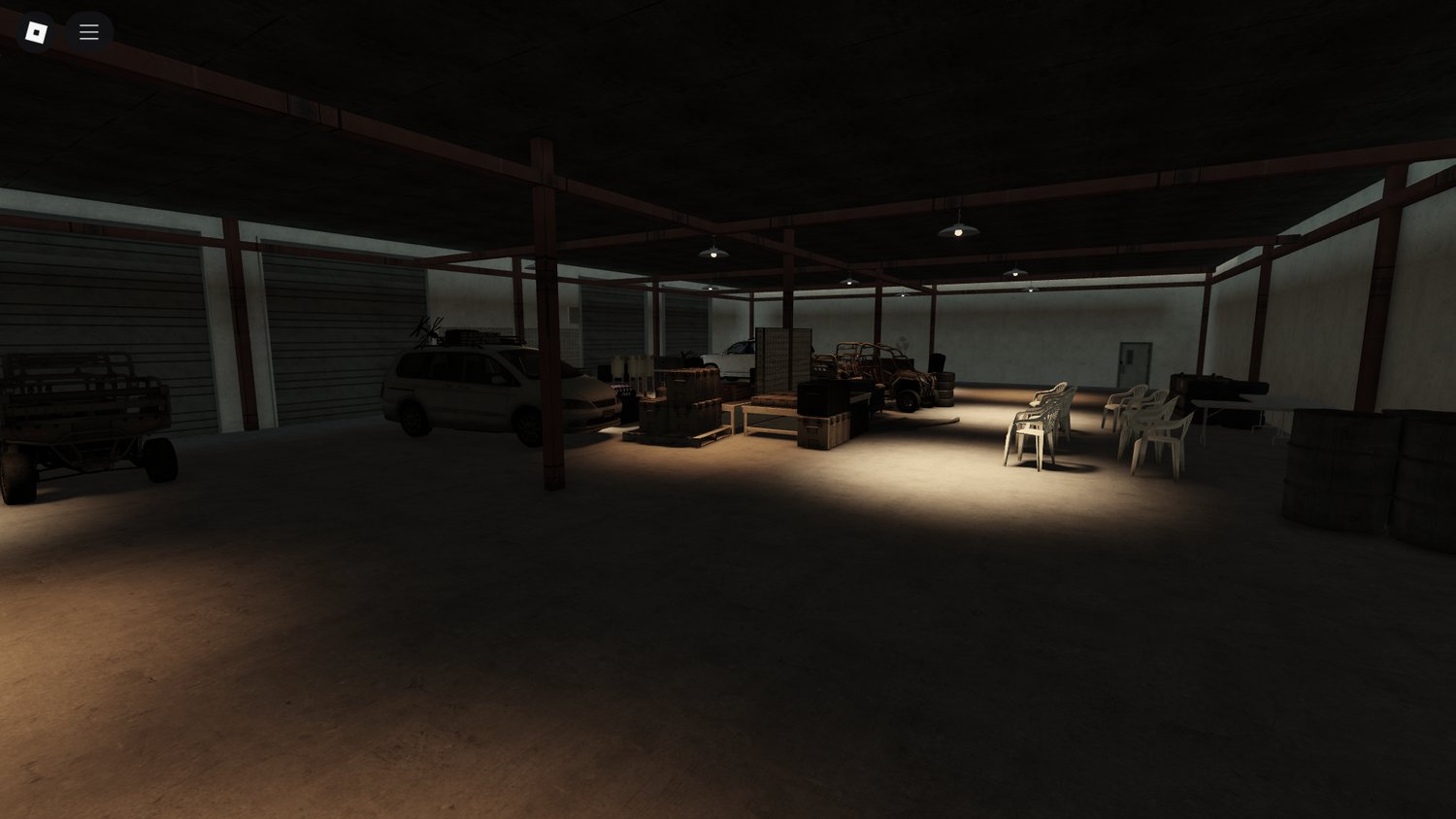 Players exploring warehouses and base facilities