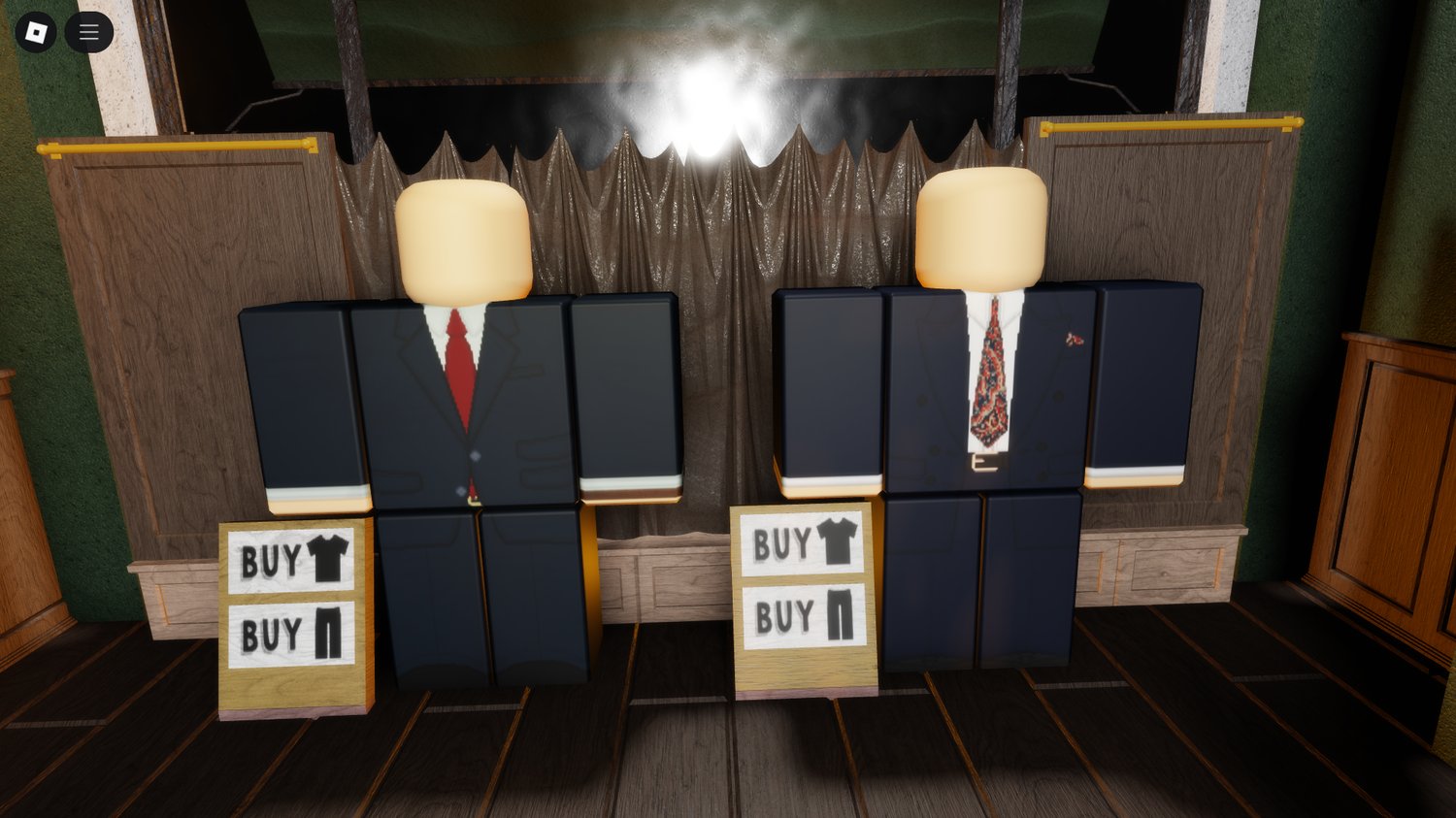 Roblox players exploring clothing store