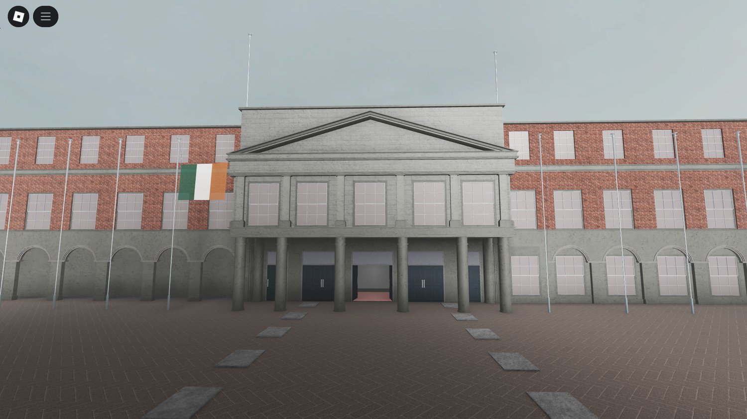 Roblox Dublin Castle exterior front view